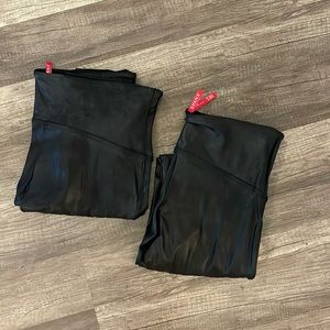 Spanx faux leather leggings (2 pairs)